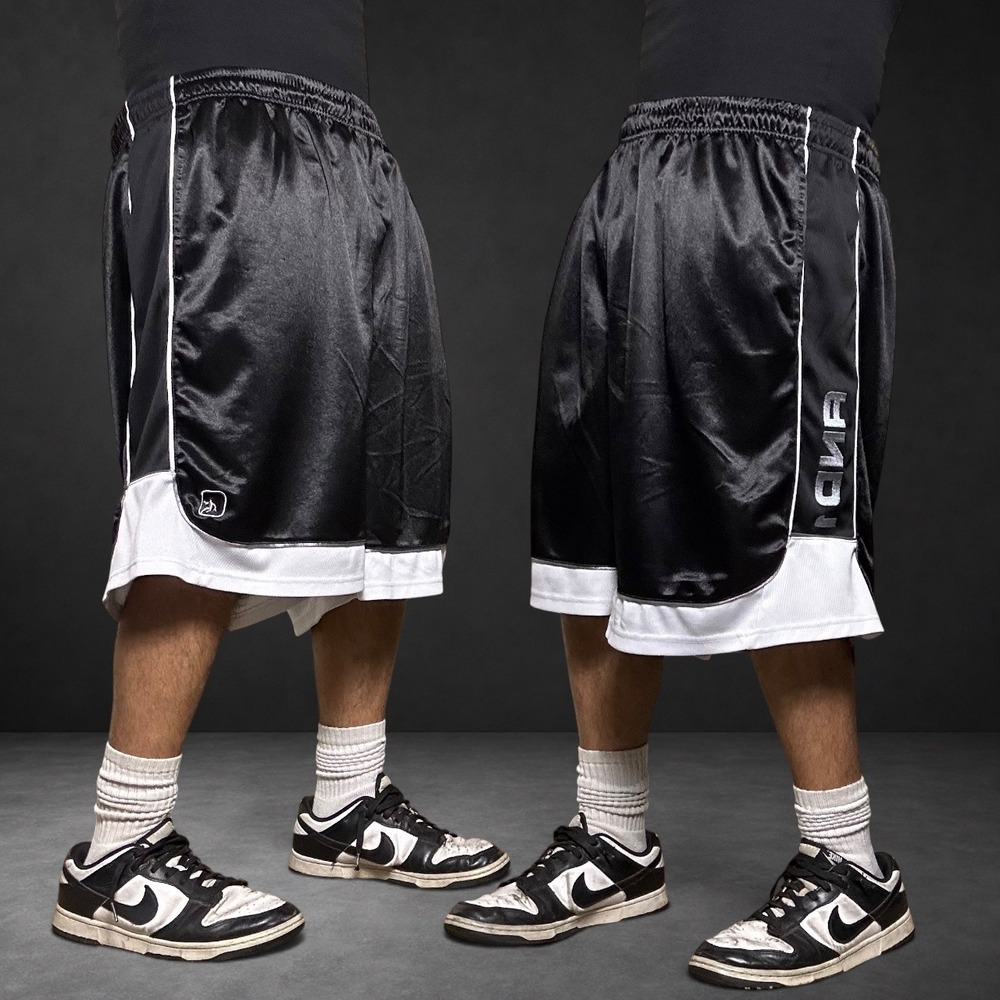 AND1 Basketball Shorts Black White Baggy Skater Y2K Vintage Style Size 3XL